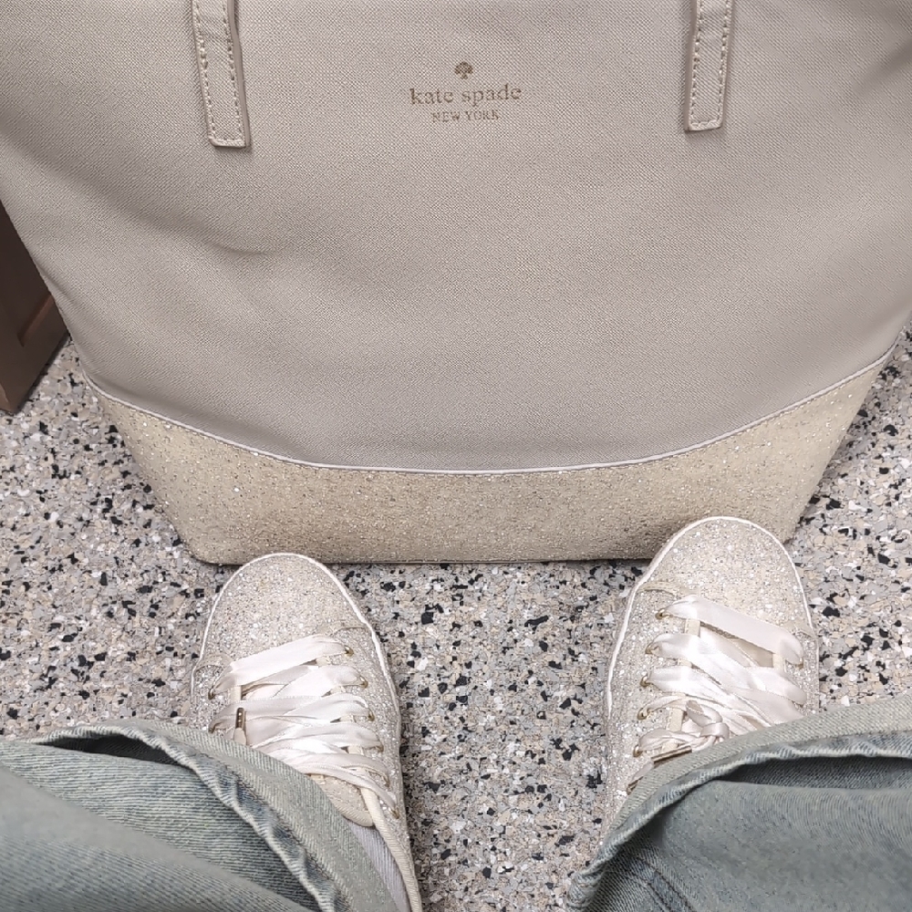 Kate Spade Cream and Tan Tote Bag